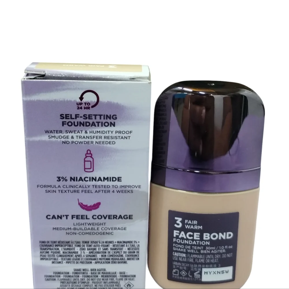 Urban Decay Women's Face Bond Waterproof Foundation up to 24Hr 3 Fair‎ Warm